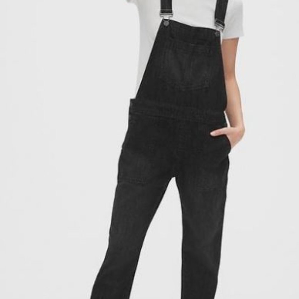 GAP Relaxed Denim Overalls, washed black color
